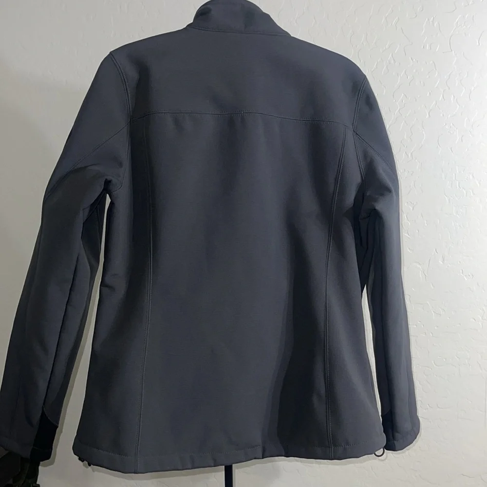 EDDIE BAUER WOMAN’S RUGGED RIPSTOP SOFT SHELL JACKET SIZE M Grey Steel/Black NWT - Picture 6 of 17